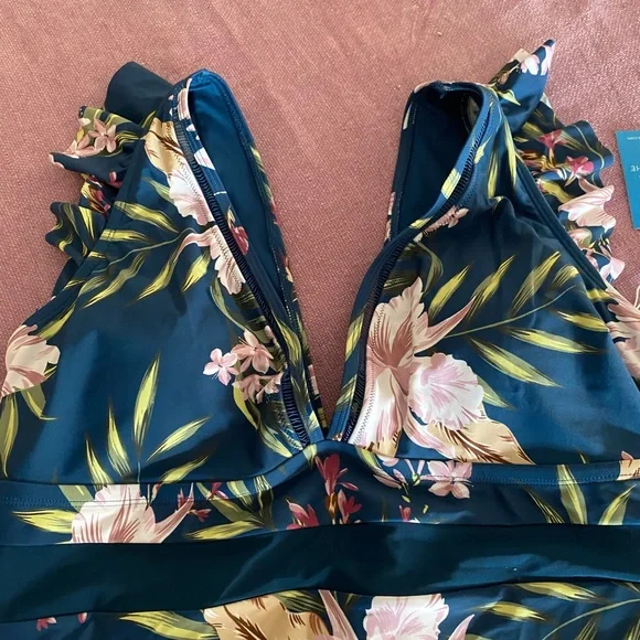 CUPSHE - Teal Floral One Piece s2X BNWT - Picture 3 of 3